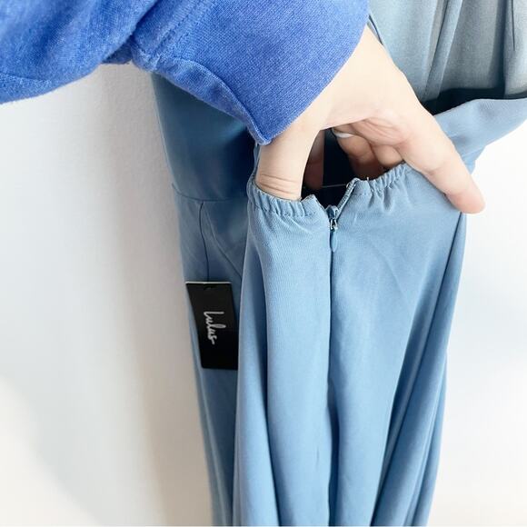 LULUS Mythical Kind of Love Dusty Blue Maxi Dress Size XS NWT - Picture 8 of 9